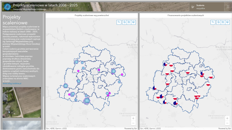Grafika dla mapy: Projekty scaleniowe w latach 2006-2025