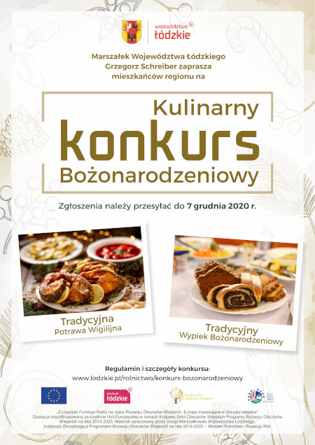 plakat Wojewódzkigo Kulinarnego Konkursu Bożonarodzeniowego. zawiera 2 zdjęcia potraw oraz opis