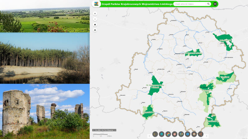 Grafika dla mapy: Parki Krajobrazowe Województwa Łódzkiego