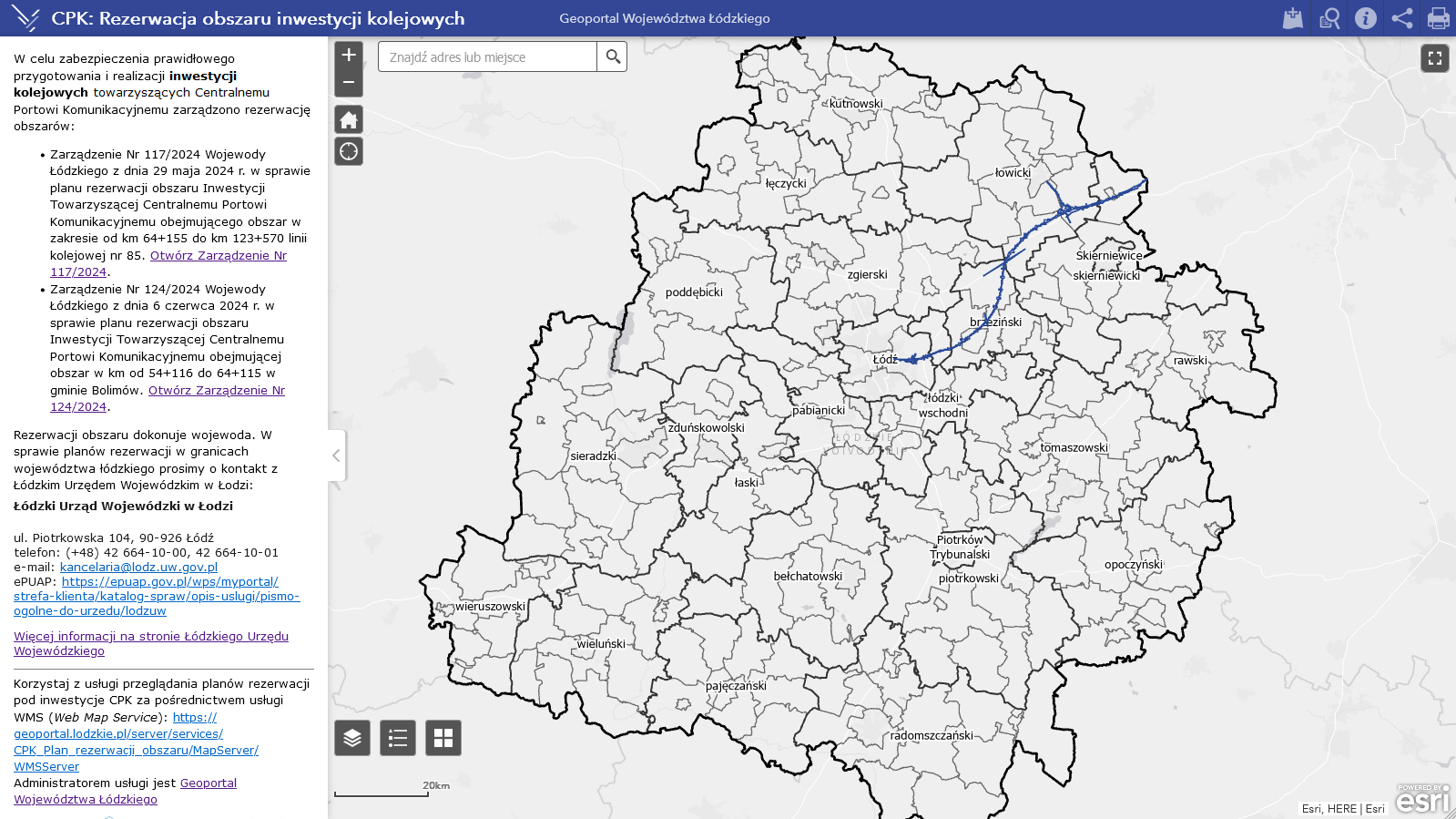 Grafika dla mapy: CPK: Rezerwacja obszaru inwestycji kolejowych