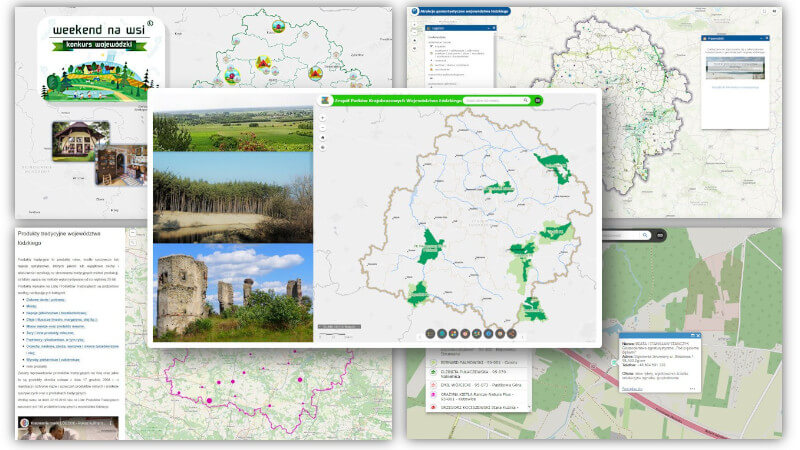 Grafika dla grupy map: Turystyka i dziedzictwo kulturowe