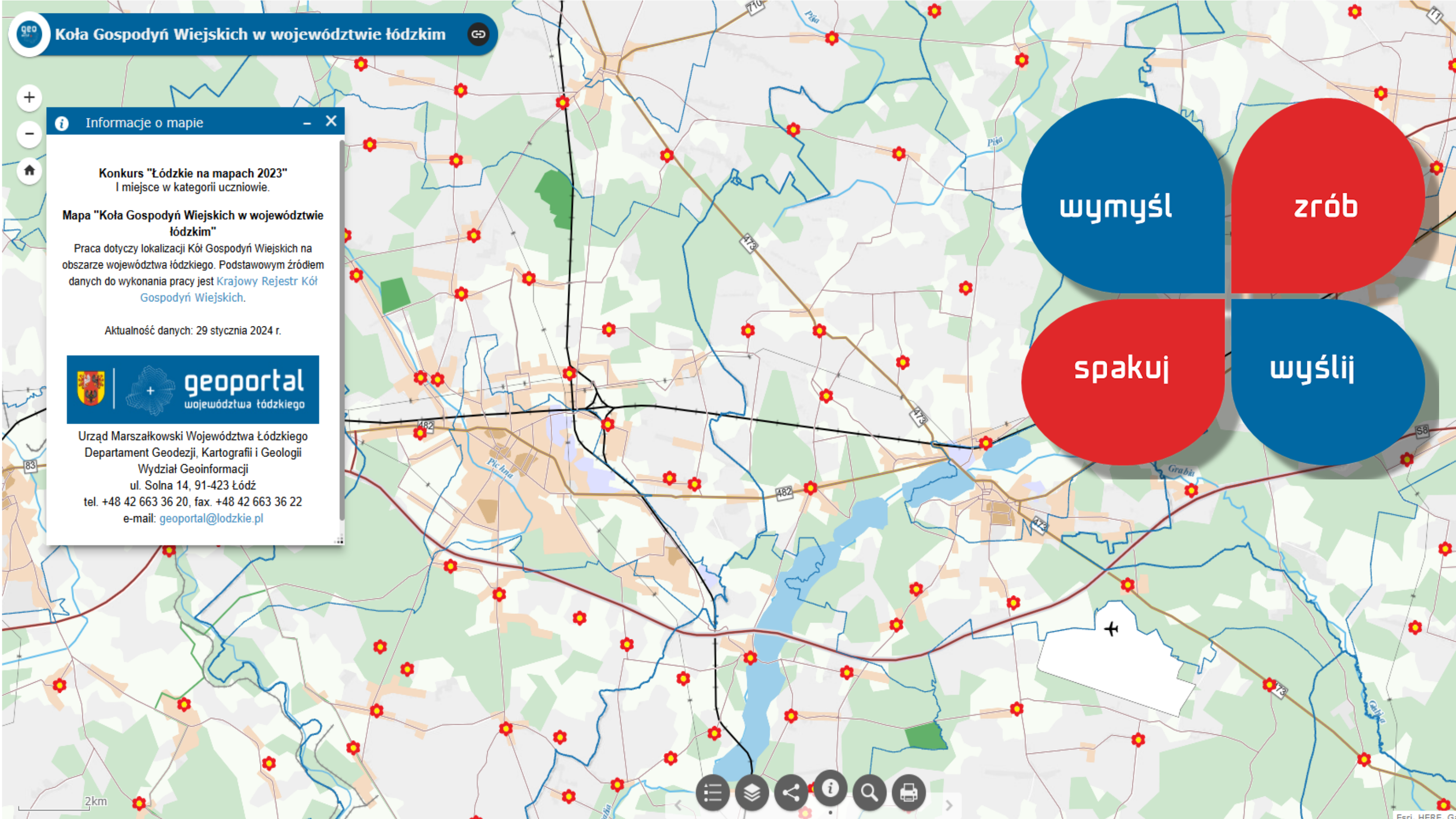 Grafika dla mapy: Koła Gospodyń Wiejskich w województwie łódzkim