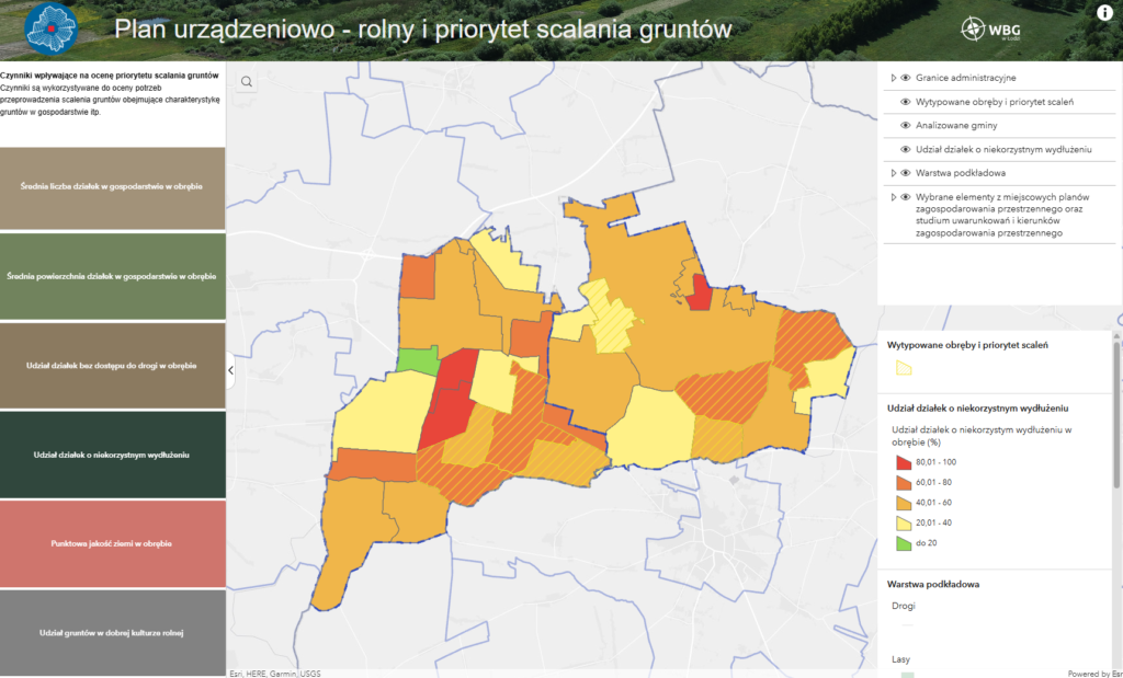 widok aplikacji Plan urządzeniowo-rolny